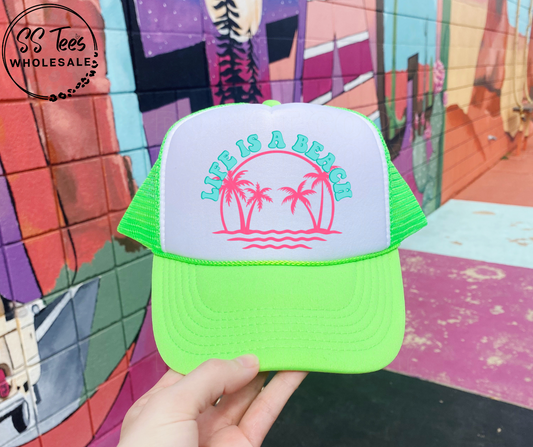 Life's A Beach Hat DTF/Sub Transfer