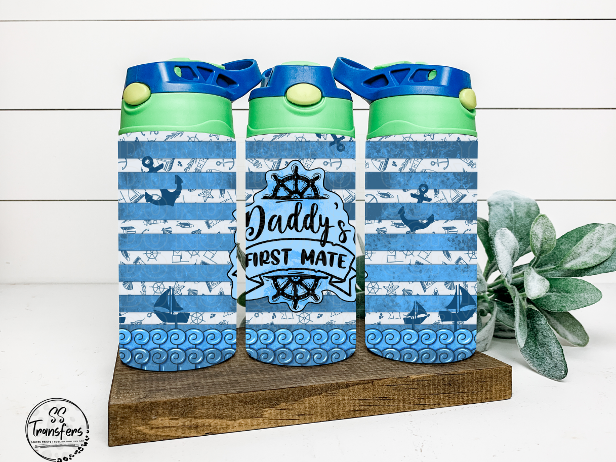 Daddy's First Mate 12oz Sippy/Flip Top Tumbler UV Wrap