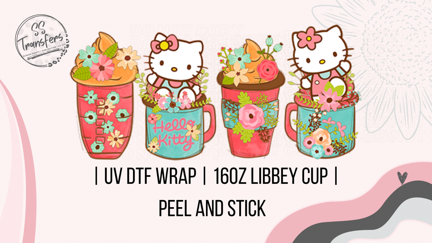 Kitty Coffee Cups Libbey UV Wrap