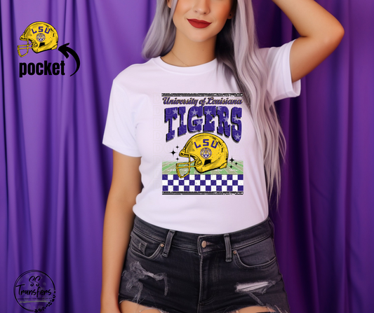 Checkered LSU (Pocket Included) DTF Transfer