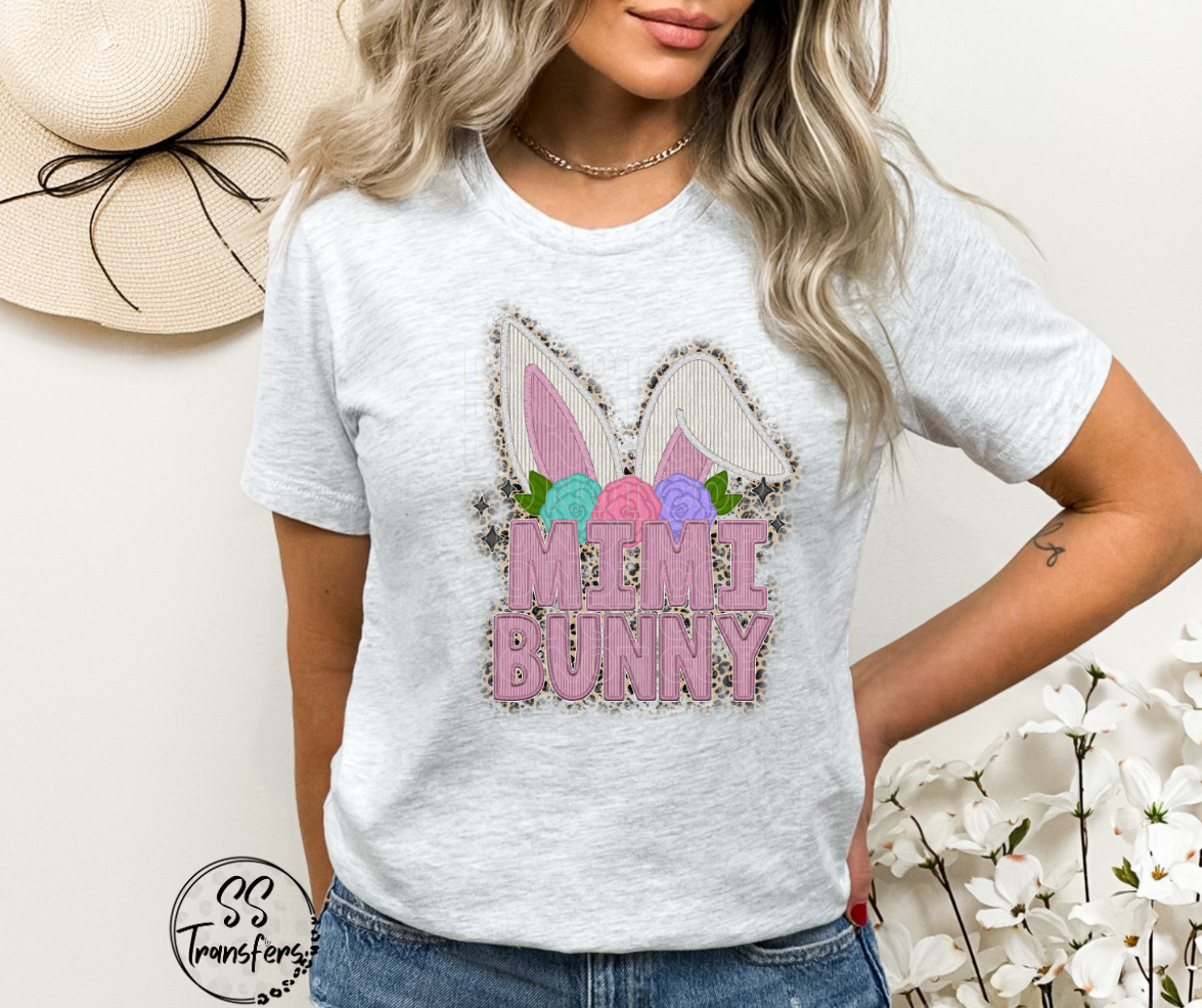 Faux Embroidered Name Bunny (Multiple Name Choices) DTF Transfer