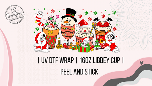 Dalmation Christmas Cups Libbey UV Wrap