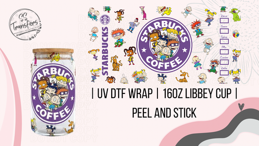 Cartoon Coffee Libbey UV Wrap