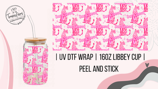 Pink Sunkissed Cheetah Libbey UV Wrap