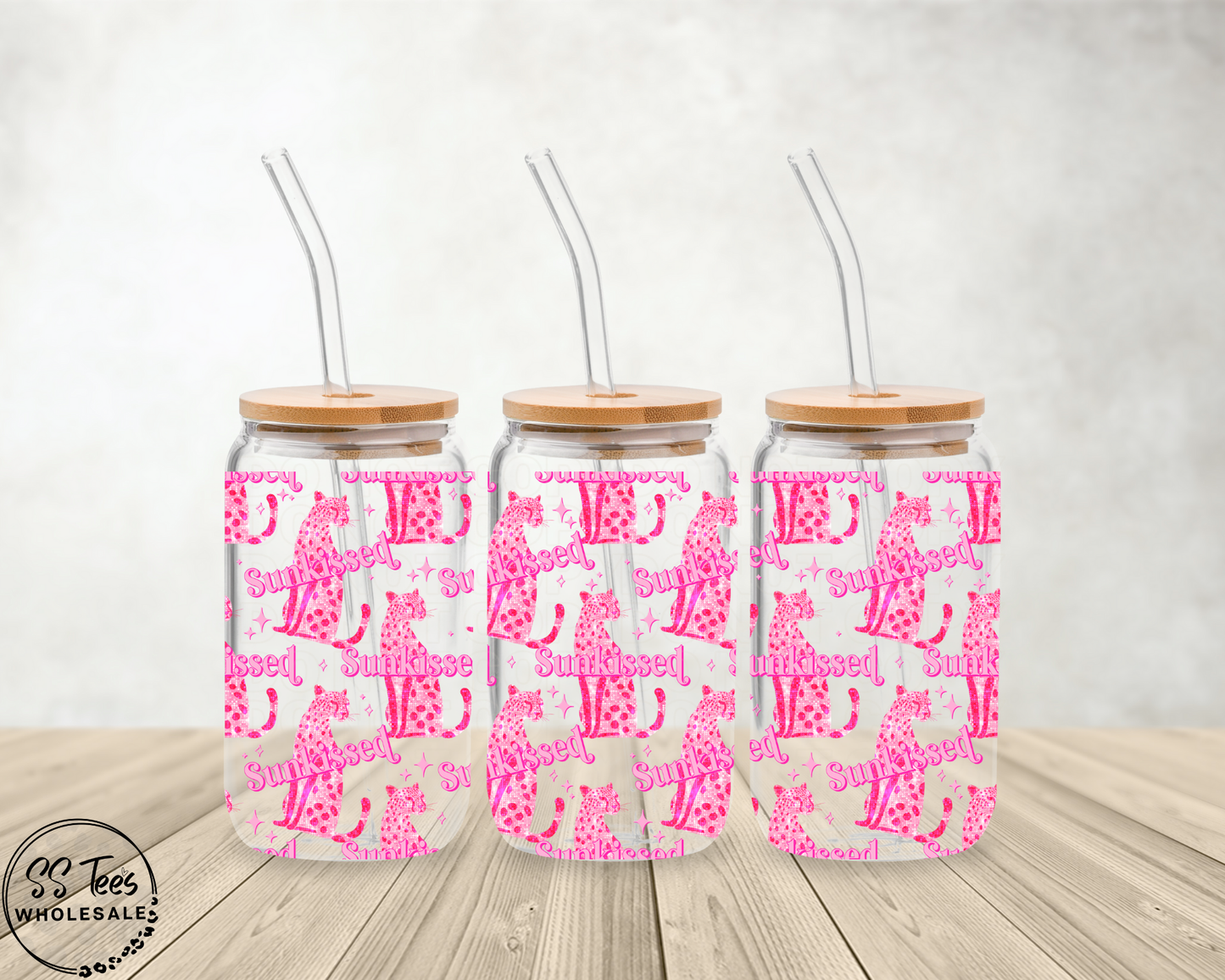 Pink Sunkissed Cheetah Libbey UV Wrap