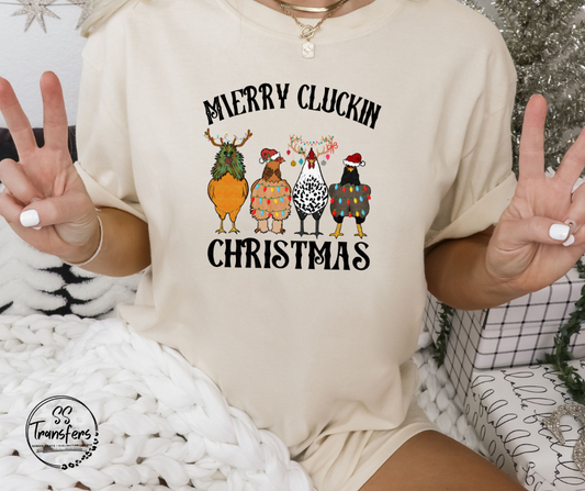 Merry Cluckin' Christmas DTF Transfer