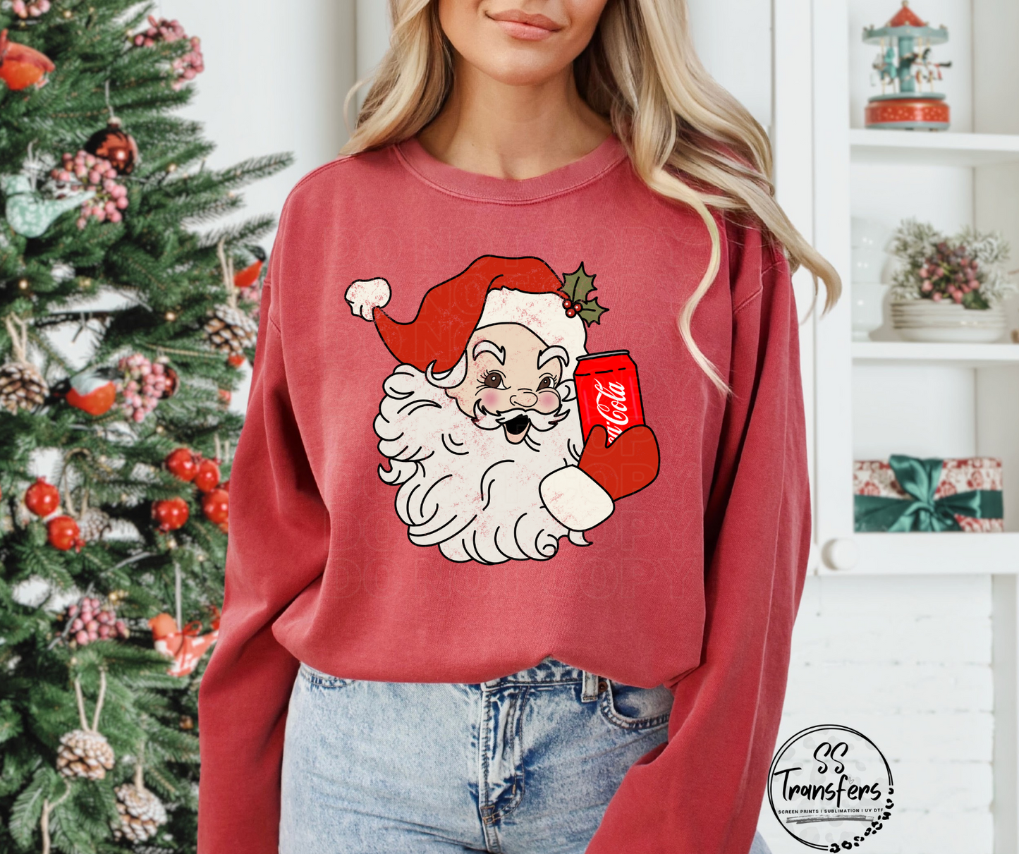 Santa and Drinks (Multiple Options) DTF Transfer