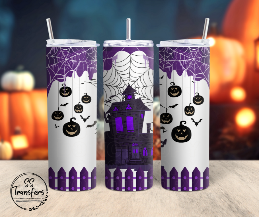 Purple Haunted House Sub Tumbler Transfer