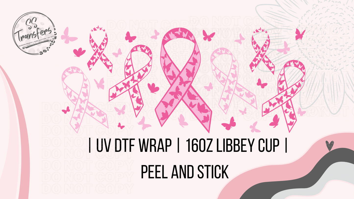 Pink Ribbon Libbey UV Wrap