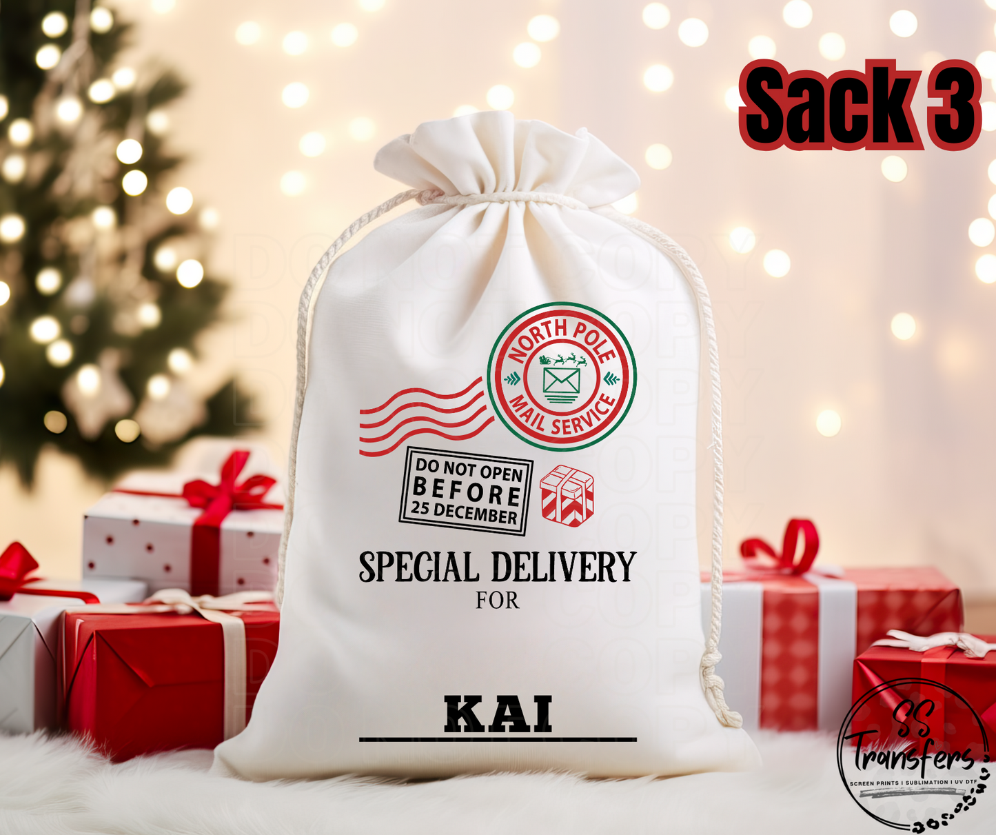 Custom Name Santa Sacks (Multiple Options) DTF Transfer