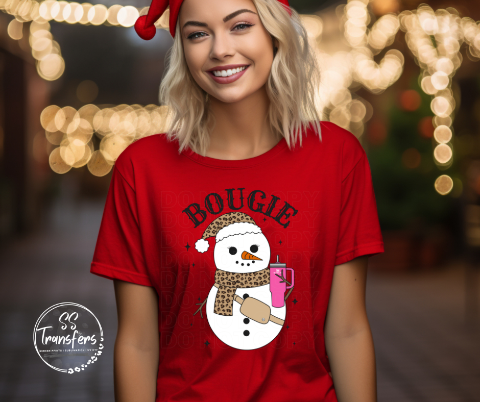 Bougie Leopard Snowman DTF Transfer