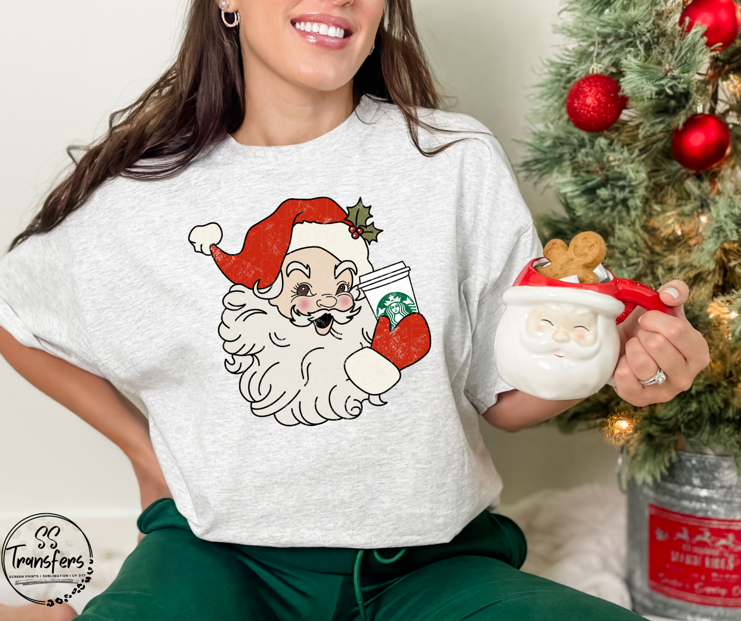 Santa and Drinks (Multiple Options) DTF Transfer