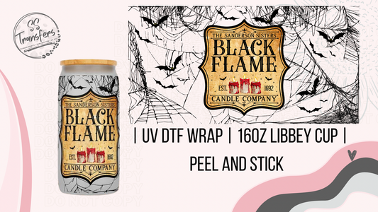 Black Flame Candle Libbey UV Wrap