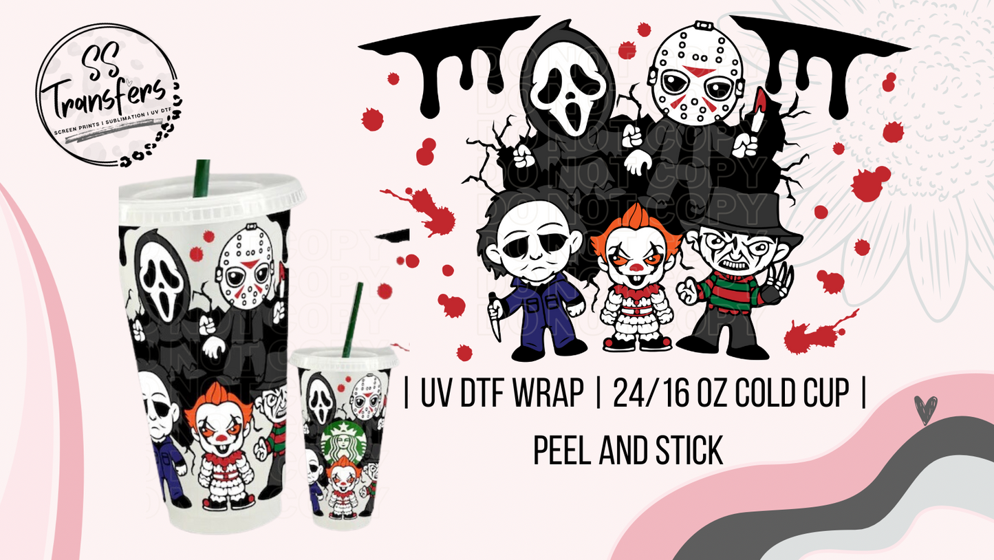 Horror Movie Bobble Heads Cold Cup UV Wrap