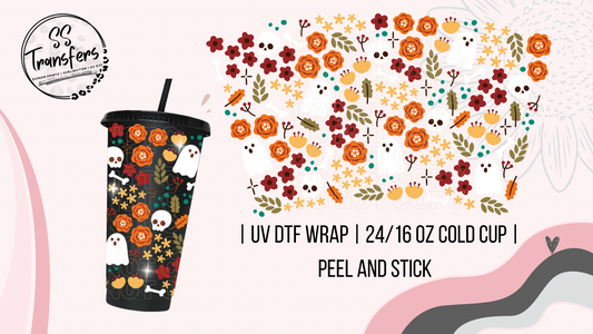 Fall Flowers Cold Cup UV Wrap