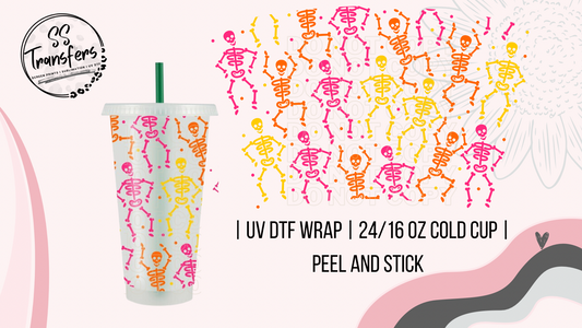 Colorful Skeletons Cold Cup UV Wrap