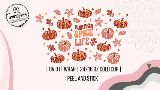Pumpkin Spice Life Cold Cup UV Wrap