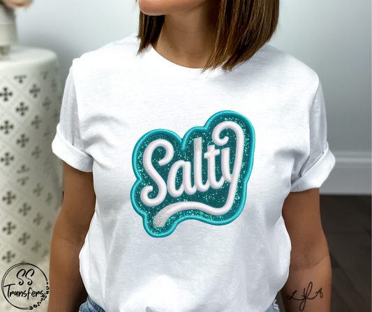 Salty Faux Embroidered/Glitter DTF Transfer