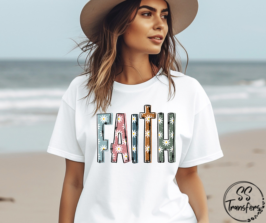 Faith Floral Letters DTF Transfer