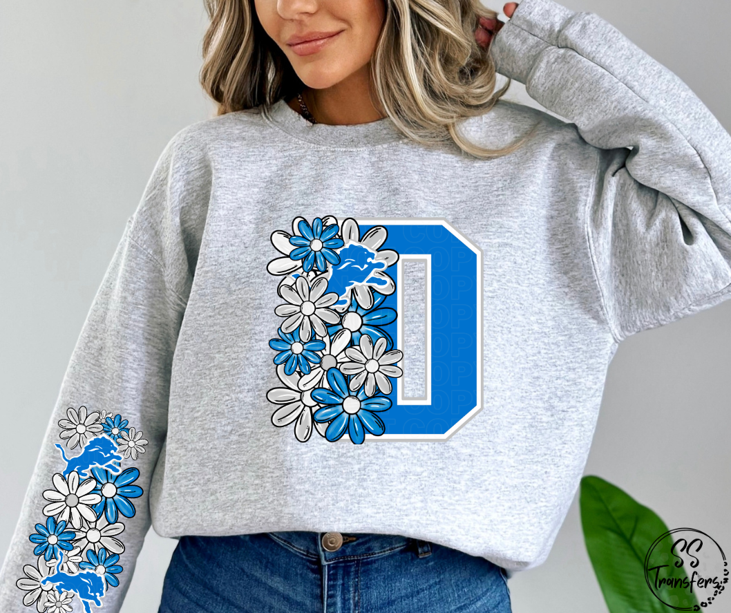 Floral Letter Pro+College Teams (w/ Sleeve Option) DTF Transfer