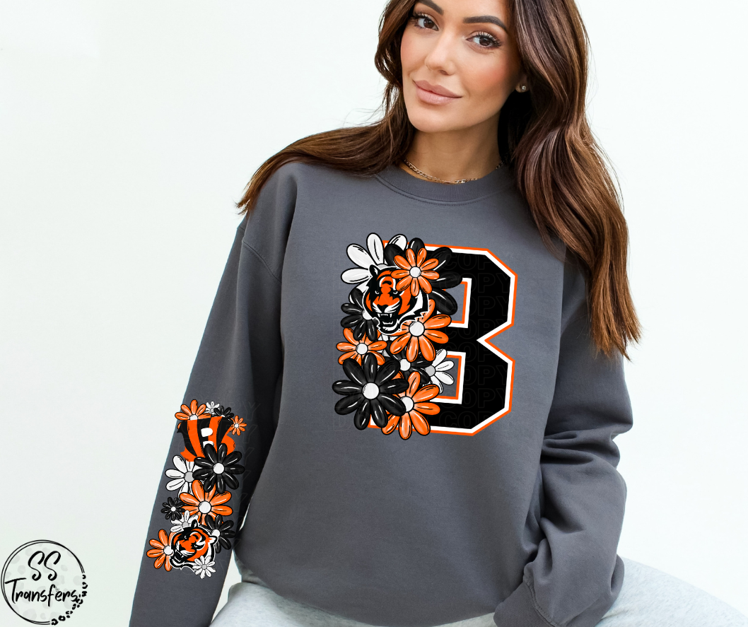 Floral Letter Pro+College Teams (w/ Sleeve Option) DTF Transfer