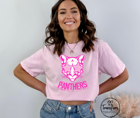 Pink Preppy Panthers DTF Transfer