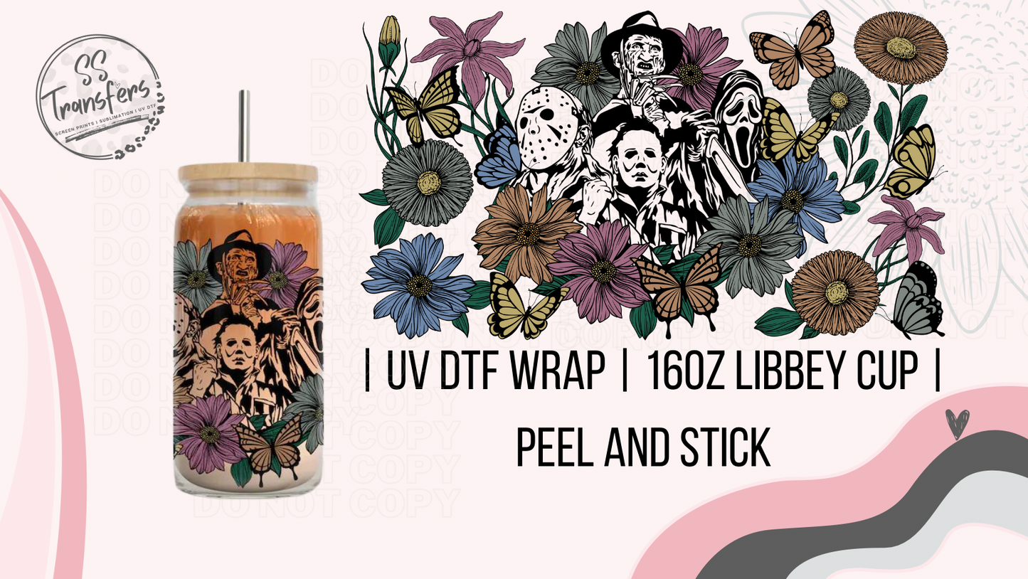 Horror Squad Flowers Libbey UV Wrap