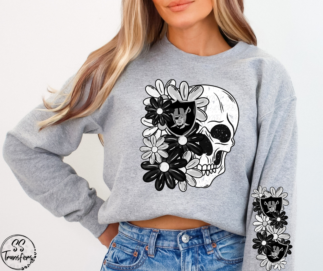 Floral Skull Pro Teams (w/ Sleeve Option) DTF Transfer