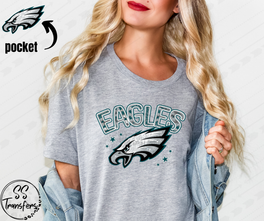 Faux Bling Eagles (pocket included) DTF Transfer