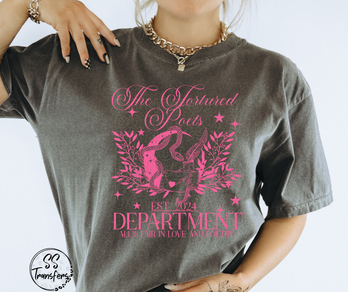 Tortured Poets (Pink or Black) DTF Transfer