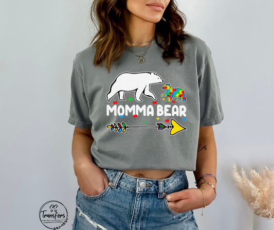 Momma Bear Puzzle Pieces DTF Transfer
