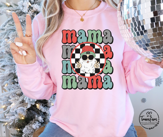 Retro Santa Stacked Mama DTF Transfer