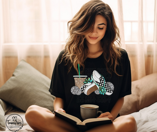 Iced Coffee, Turquoise, and Vans Transfer