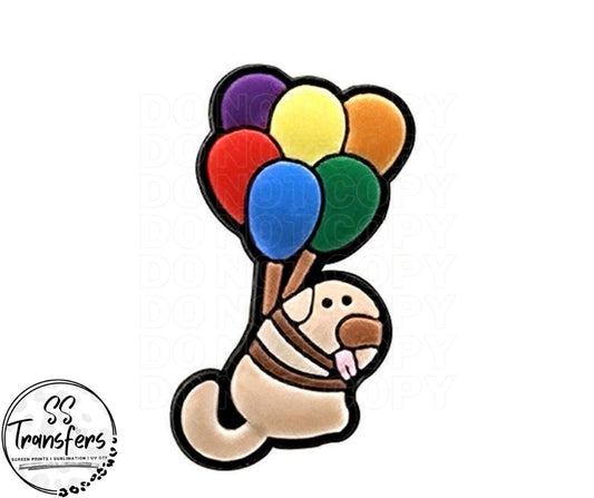 Dog With Balloons Straw Topper