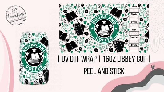 Books & Coffee Libbey UV Wrap