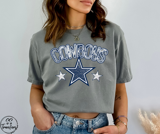 Cowboys Faux Bling DTF Transfer