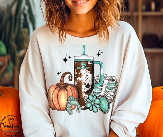 Fall Tumbler and Turquoise (Multiple Styles) DTF Transfer