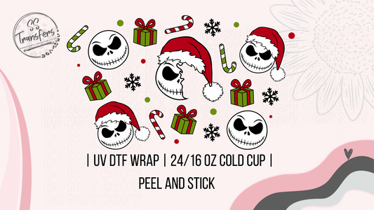 Christmas Skellie 24/16oz Cold Cup UV Wrap