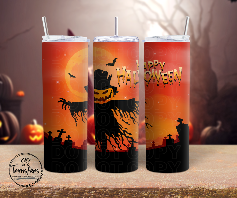 Jack O Lantern Scarecrow Sub Tumbler Transfer