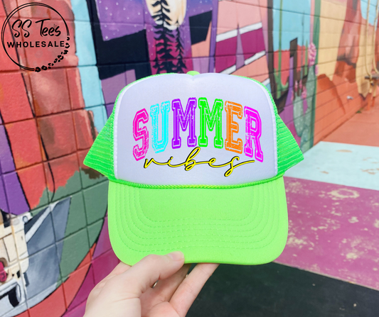 Summer Vibes Multicolor Hat DTF/Sub Transfer