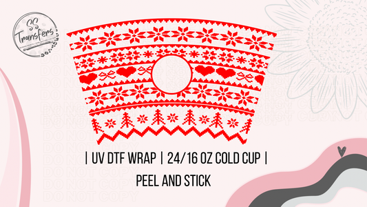 Ugly Sweater 24/16oz Cold Cup UV Wrap