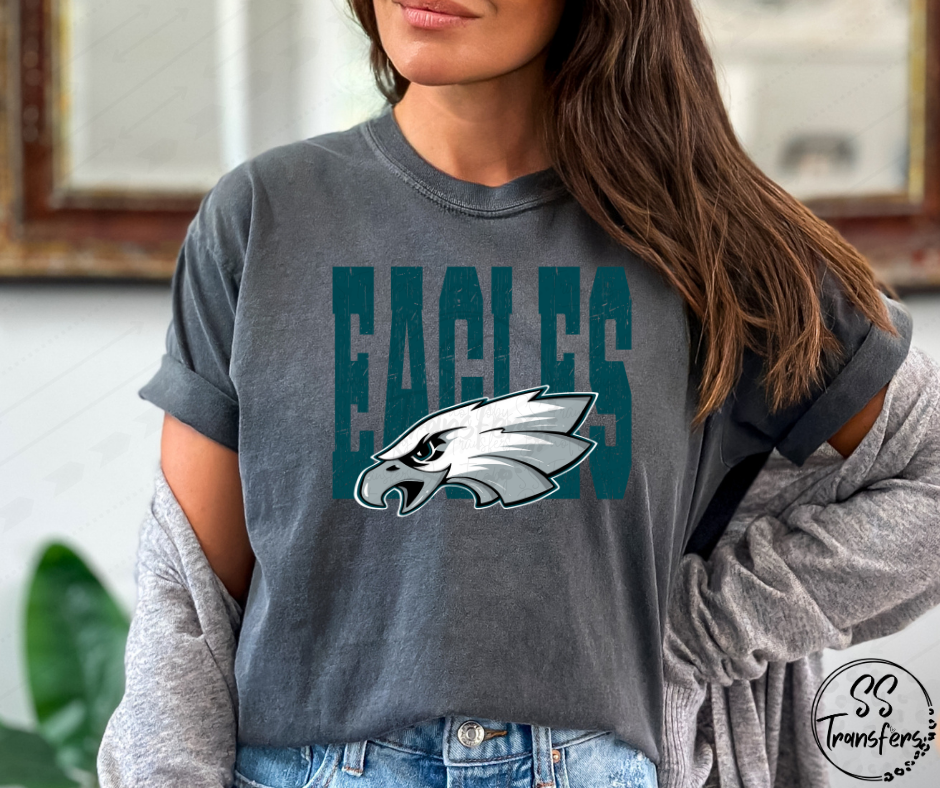 Distressed Eagles DTF Transfer