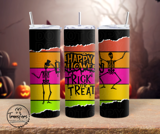 Trick or Treat Skellies Sub Tumbler Transfer