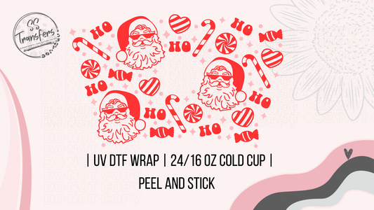 Ho Ho Ho 24/16oz Cold Cup UV Wrap