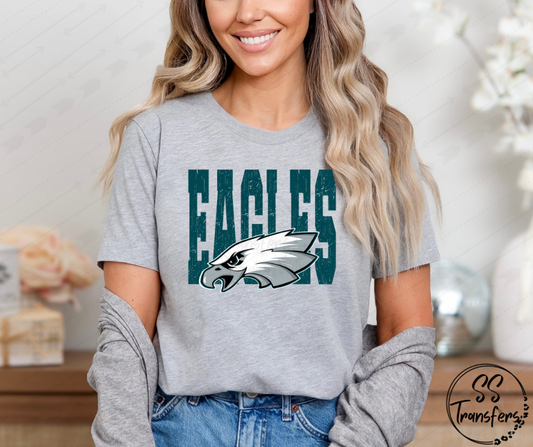 Distressed Eagles DTF Transfer