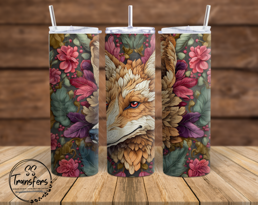 Floral Fox Sub Tumbler Transfer