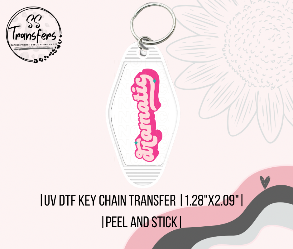 Pink Dramatic Motel UV Keychain