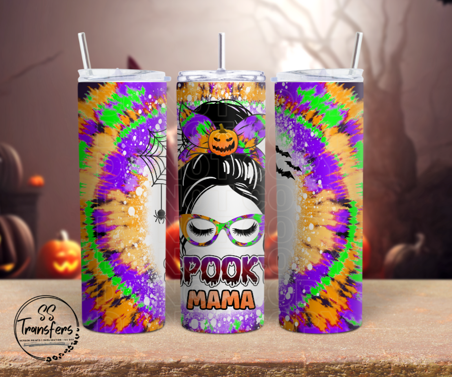 Spooky Mama Tie Dye Sub Tumbler Transfer