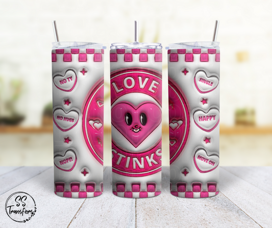 3D Inflated Love Stinks Sub Tumbler Transfer