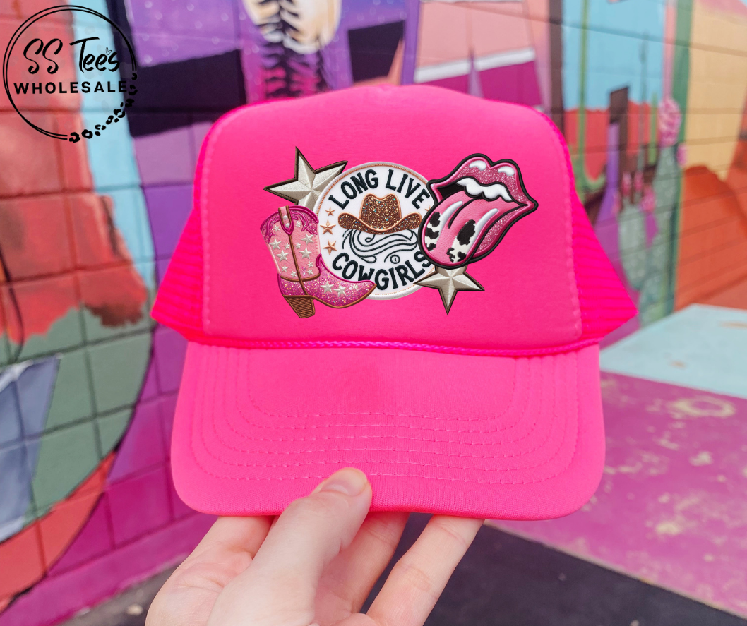 Long Live Cowgirls Faux Embroidered Hat DTF/Sub Transfer